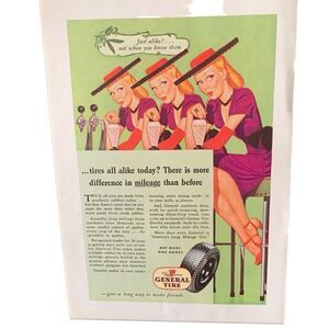 Vintage 1945 General Tire Just Alike? Not When You Know Them Ad Advertisement